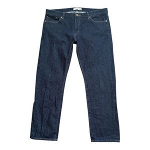 Uniqlo Ines De La Fressange Slim Straight Jeans 100% Cotton Dark Wash 32"